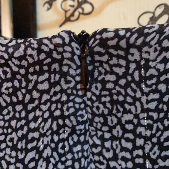 Zara Black/White Animal Print W/Gold Stripes Mini Skirt Embellished WBelt Scarf - Picture 14 of 16